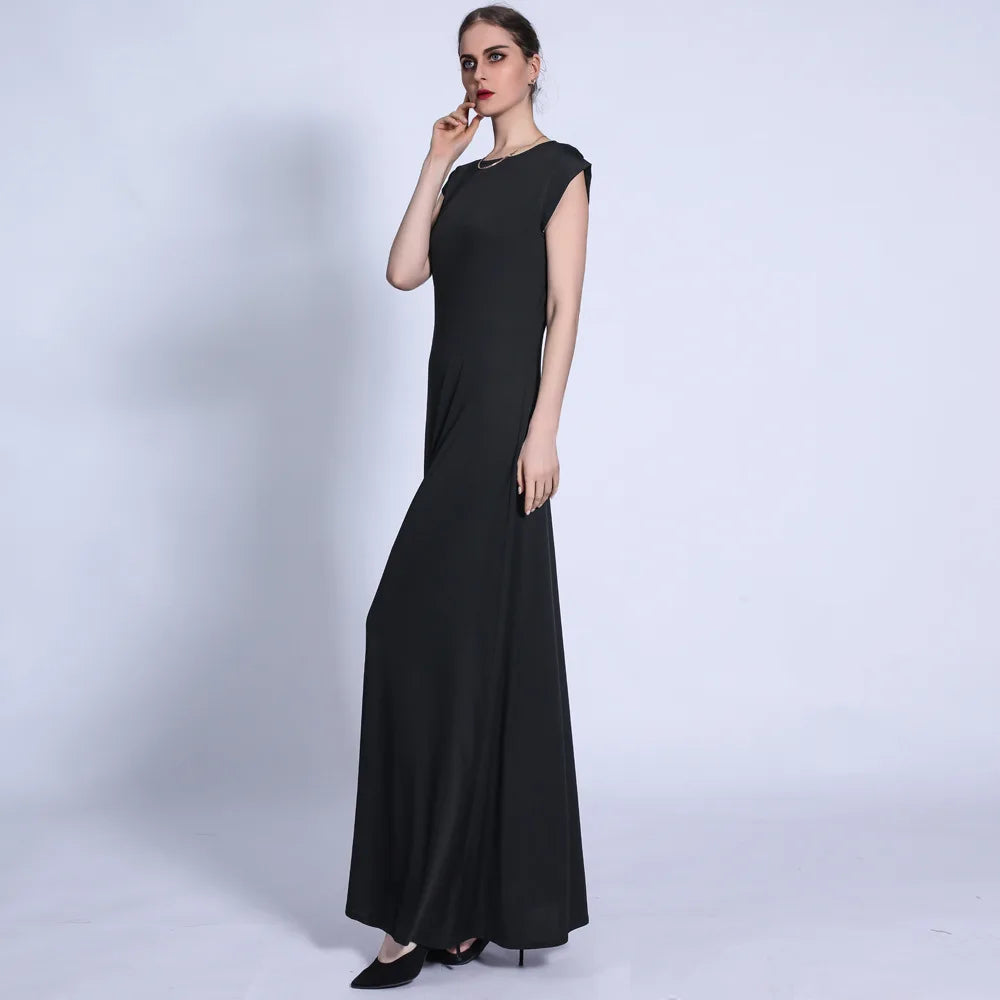 Muslim Women Lady Long Maxi Dress Sleeveless Underdress Slim Arabic Abaya Robe Ramadan Kaftan Turkish Dubai Clothing Middle East