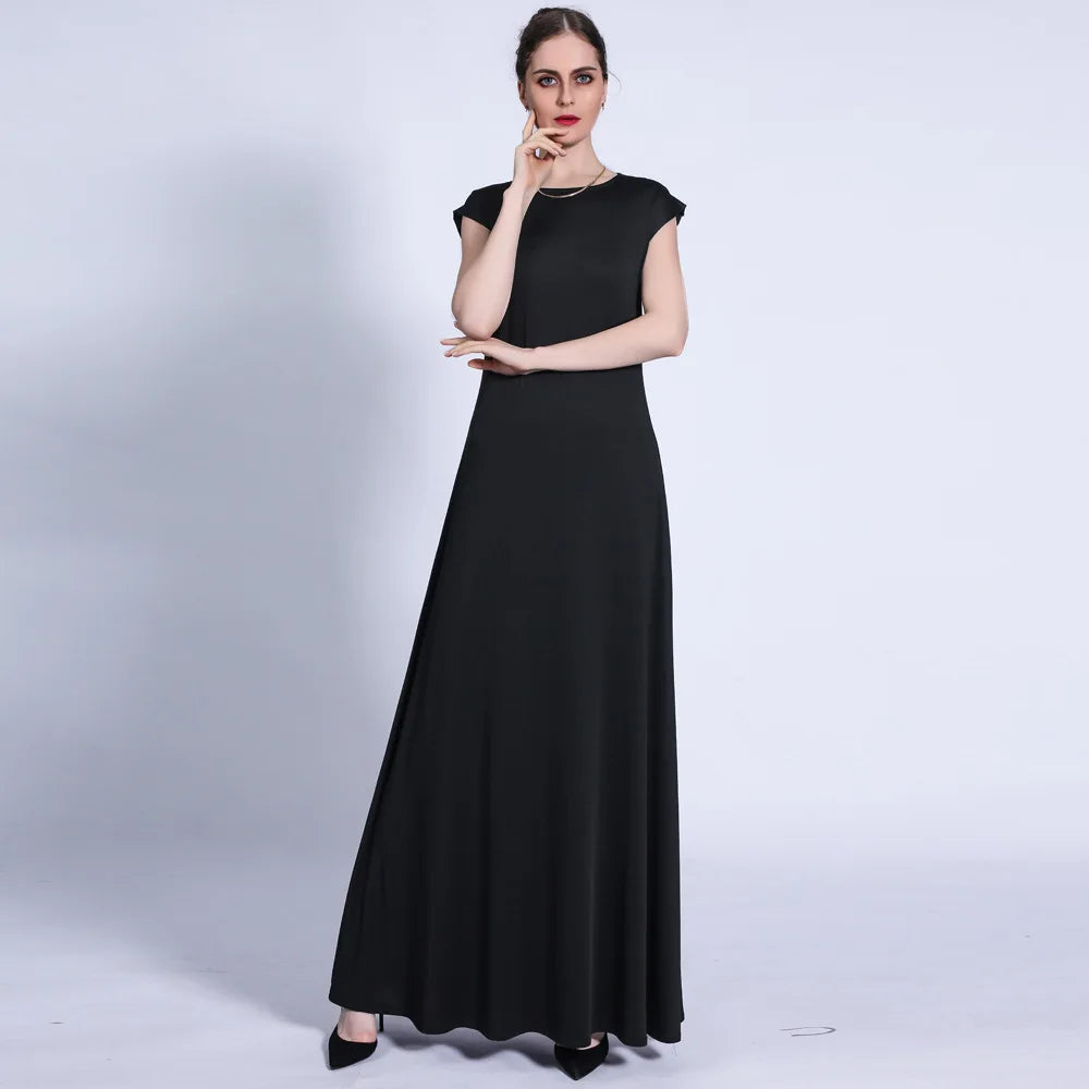 Muslim Women Lady Long Maxi Dress Sleeveless Underdress Slim Arabic Abaya Robe Ramadan Kaftan Turkish Dubai Clothing Middle East