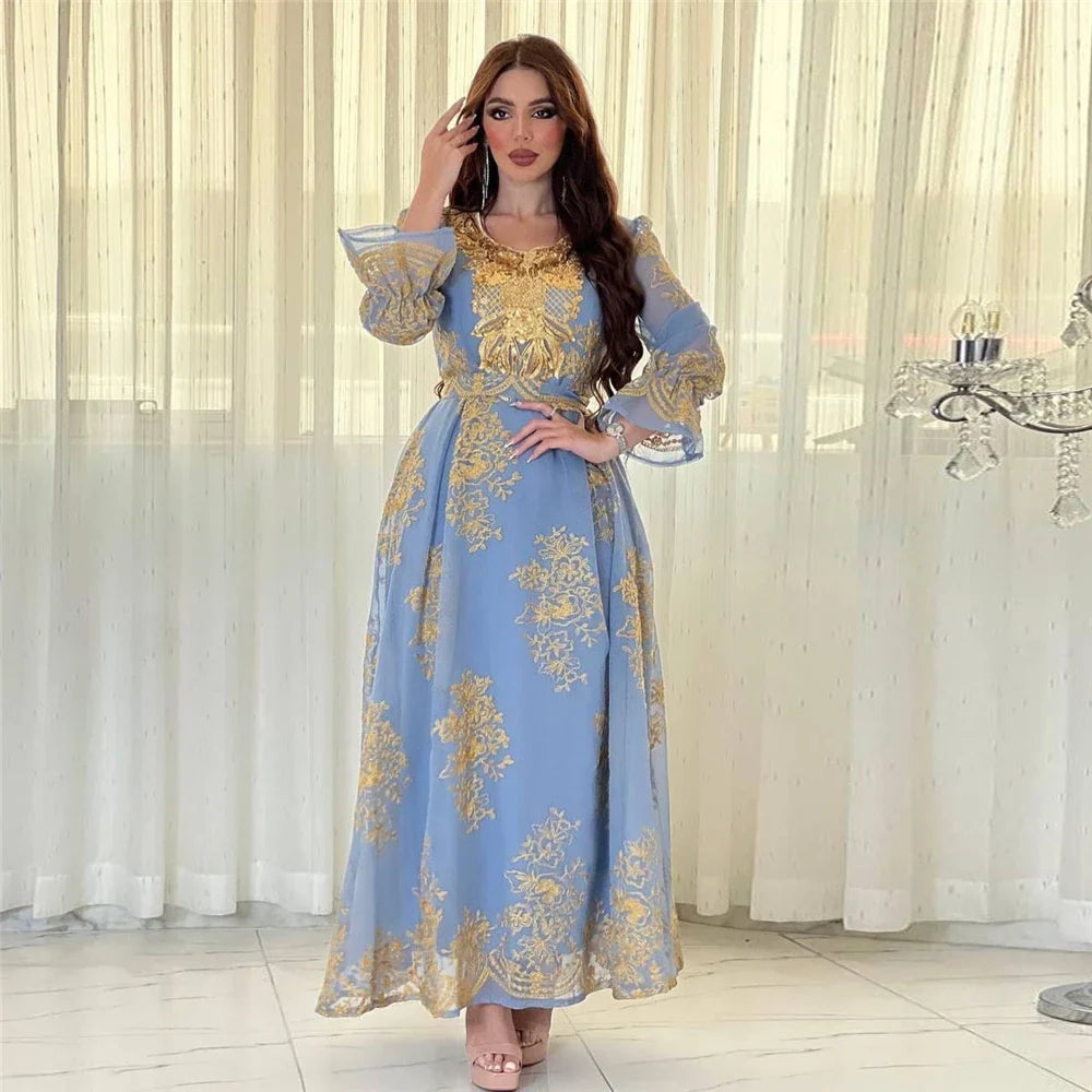 Luxury Abaya Diamonds Muslim Elegant Women Dresses Caftan Moroccan Dubai Kaftan Gown Evening Party Eid Mubarak Jalabiya Vestidos ESE066-04