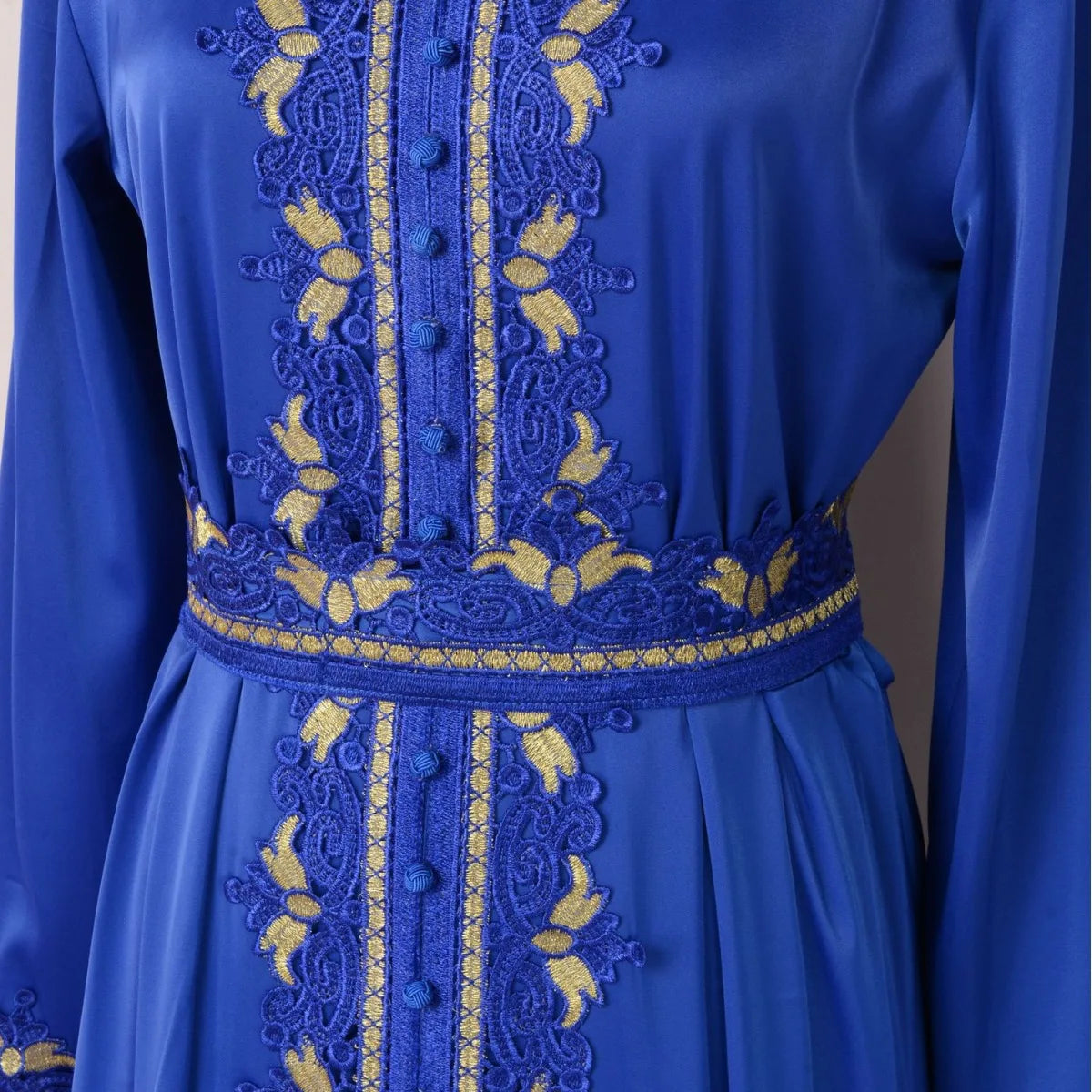 Abaya For Women Muslim Dubai New Embroiled Robe Blue V-neck Caftan Kaftan Party Ramadan Gurban Arab Abaya Elegant Women Clothing