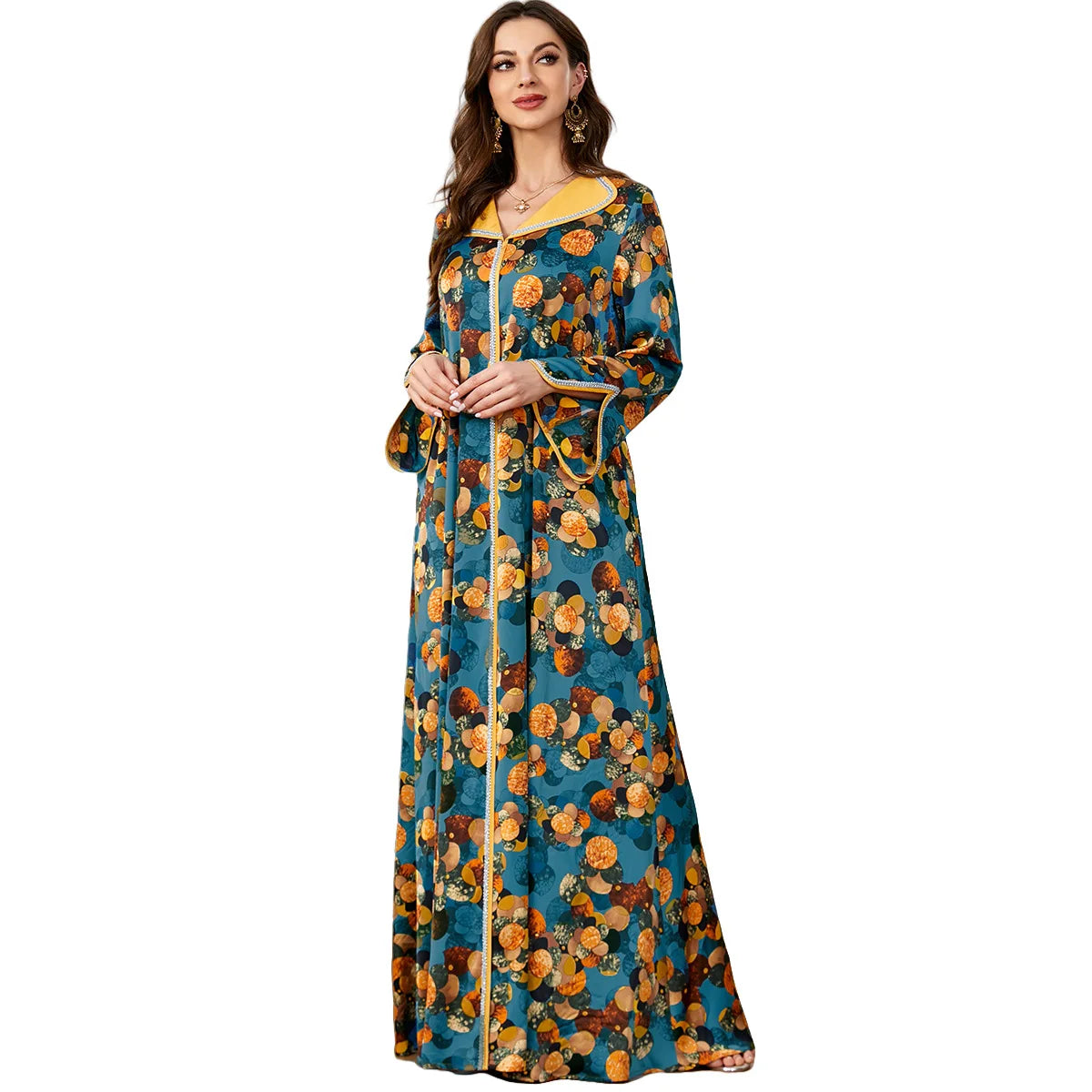 Museum Fashion Printed Maxi Dress For Ethnic Dubai Saudi Arabia Long Dresses Kaftan Abaya Clothes Vestidos Femenino 2024 Summer