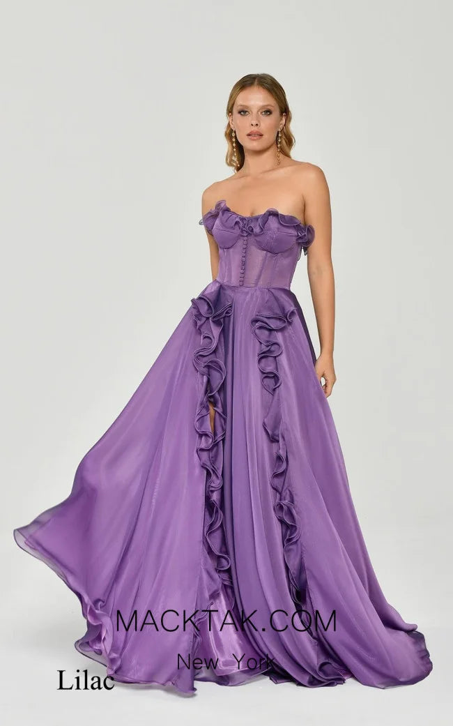 Strapless Simple Prom Dress A-line Chiffon Prom Dress Elegant Sleeveless Floor-Length Backless Vestidos De Fiesta