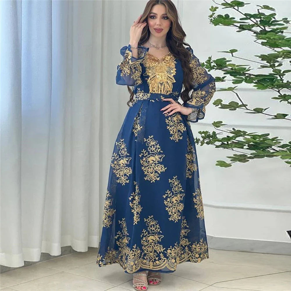 Luxury Abaya Diamonds Muslim Elegant Women Dresses Caftan Moroccan Dubai Kaftan Gown Evening Party Eid Mubarak Jalabiya Vestidos ESE066-01