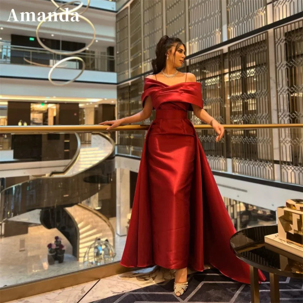 Sexy Sling Mermaid فساتين سهره Nobility Claret Trumpet Prom Dresses Elegantly Detachable Tail Vestidos De Noche As pic