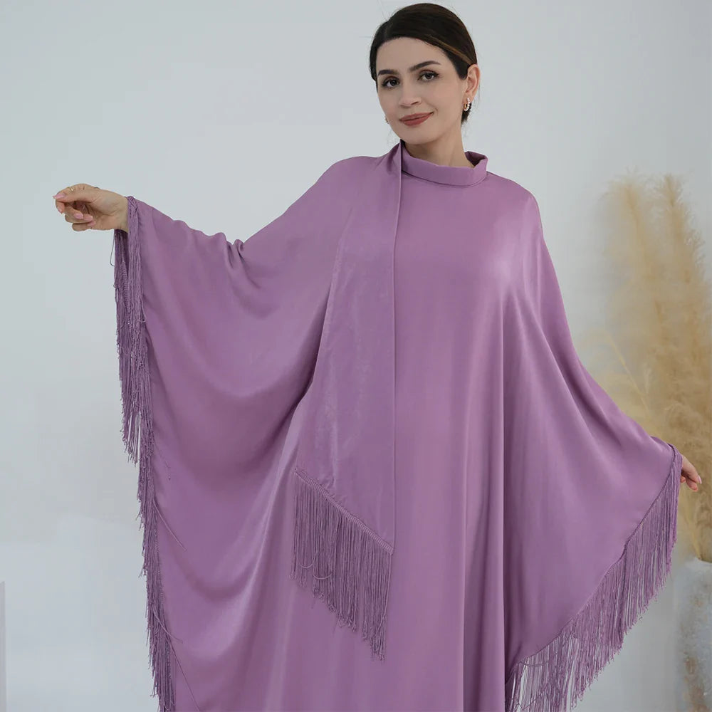 Kaftan Dress Moroccan Caftan Muslim Women Islamic Clothing Dubai Turkish Abaya Tassel Evening Party Ramadan Eid Arabic Robe