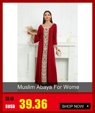 Long Dress For Prom V-neck Women Abaya Muslim Robe Gold Beaded Lace Simple Fashion Dress with Belt Casual Dubai Arab Kaftan