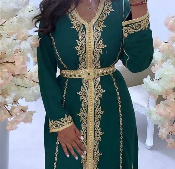 Caftan Kaftan For Wedding Floral Embroidered Women Fashion Jellaba Muslim Clothing Dubai Long Sleeve Abaya Lady Evening Dresses