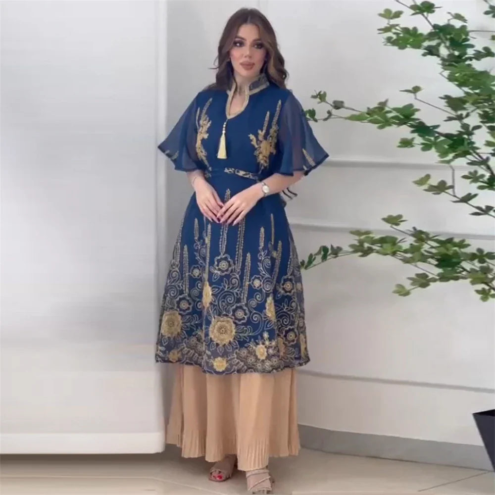 Luxury Abaya Diamonds Muslim Elegant Women Dresses Caftan Moroccan Dubai Kaftan Gown Evening Party Eid Mubarak Jalabiya Vestidos ESE067-03