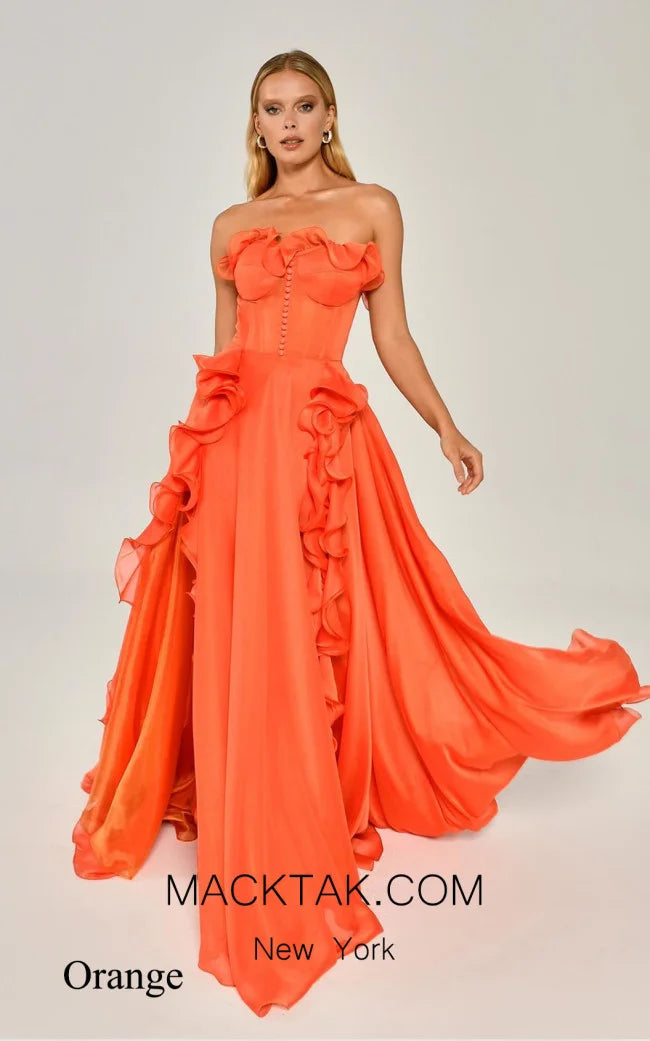 Strapless Simple Prom Dress A-line Chiffon Prom Dress Elegant Sleeveless Floor-Length Backless Vestidos De Fiesta