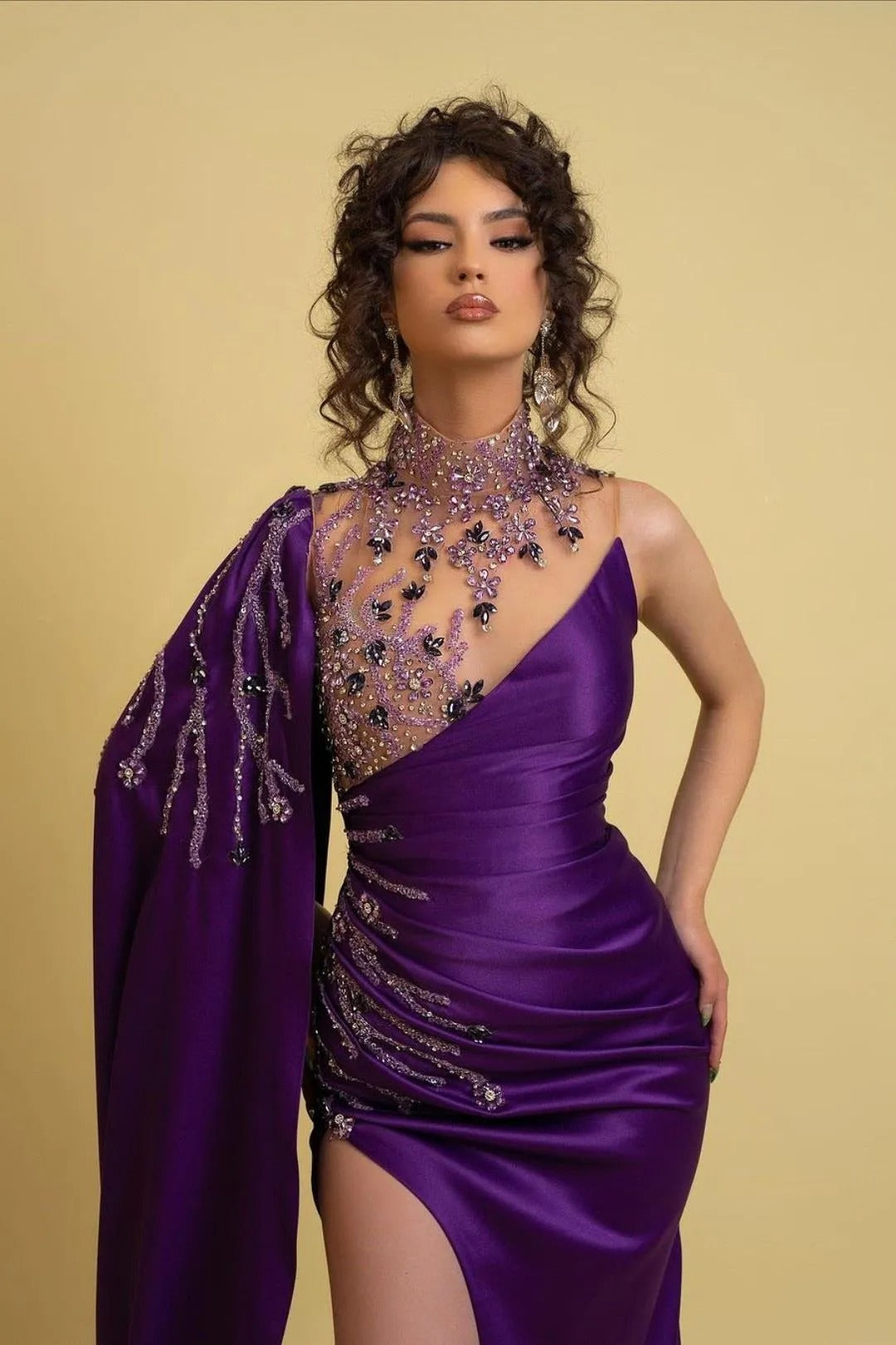 New Mermaid Ball dress Luxury crystal beaded satin Gala Formal Party Second reception Birthday Engagement Bridesmaid dress