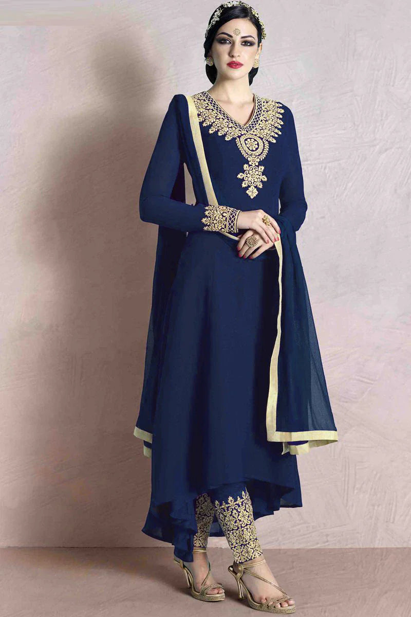 Royal Blue Moroccan Caftan Formal Evening Dresses Gold Embroidery Party Wear Suit Dubai Arabic Outfit Clothing Custom