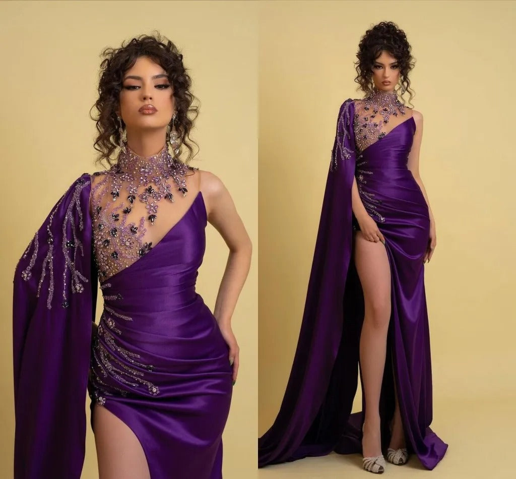 New Mermaid Ball dress Luxury crystal beaded satin Gala Formal Party Second reception Birthday Engagement Bridesmaid dress
