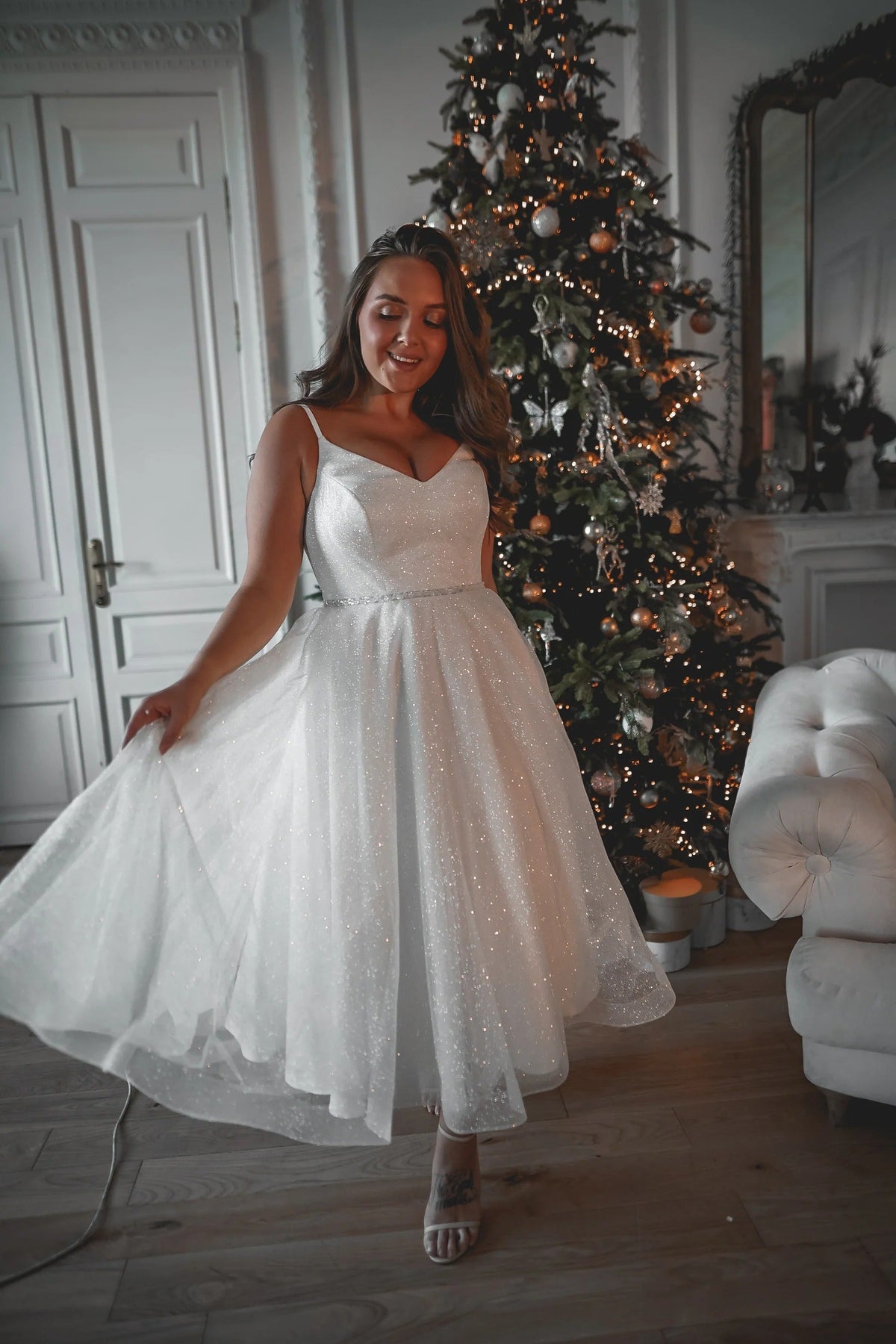 Plus-Size Shiny Wedding Dress Satin Mermaid Princess Bridal Gown Bow Vestido De Novia Simple Court Train Dress