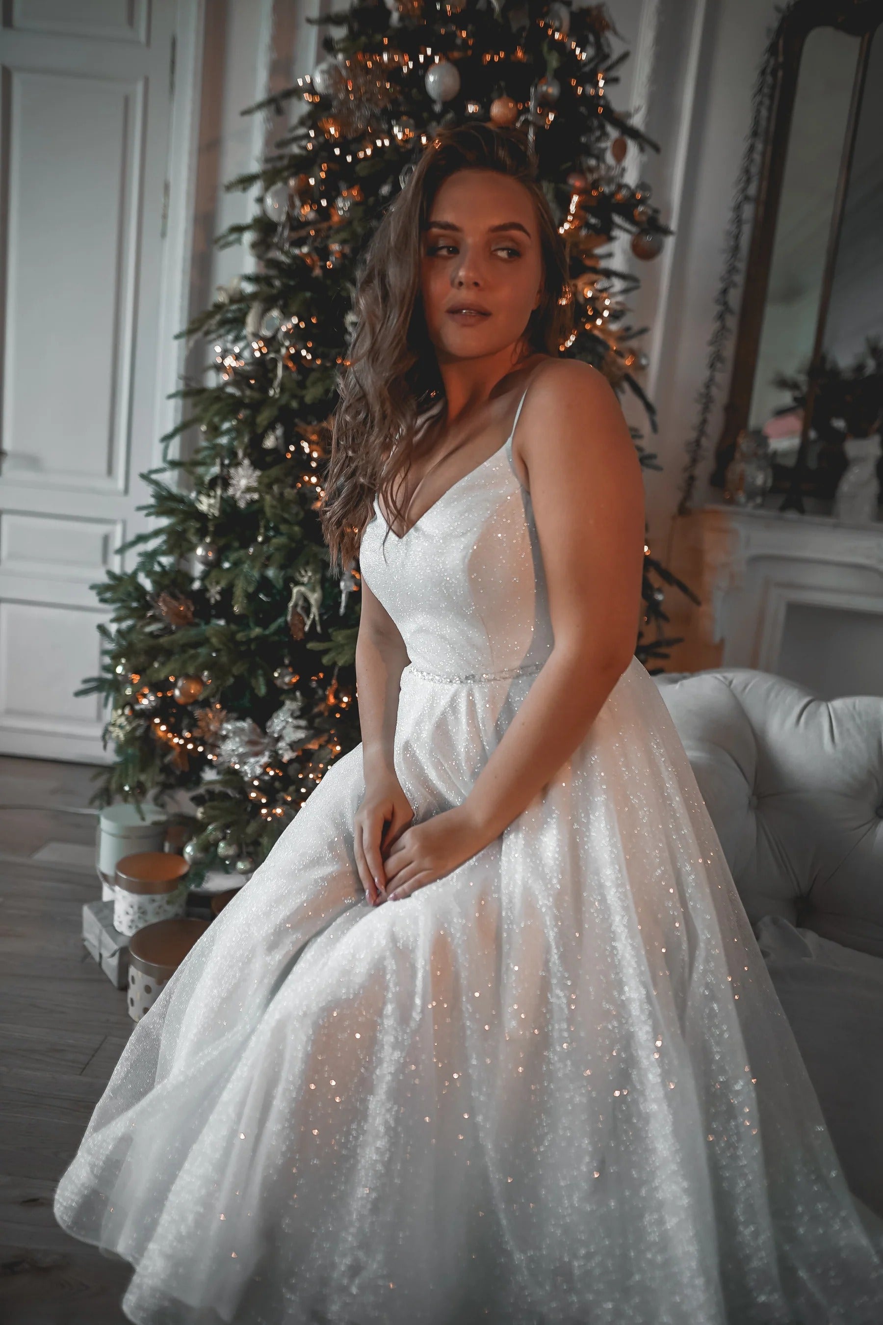 Plus-Size Shiny Wedding Dress Satin Mermaid Princess Bridal Gown Bow Vestido De Novia Simple Court Train Dress