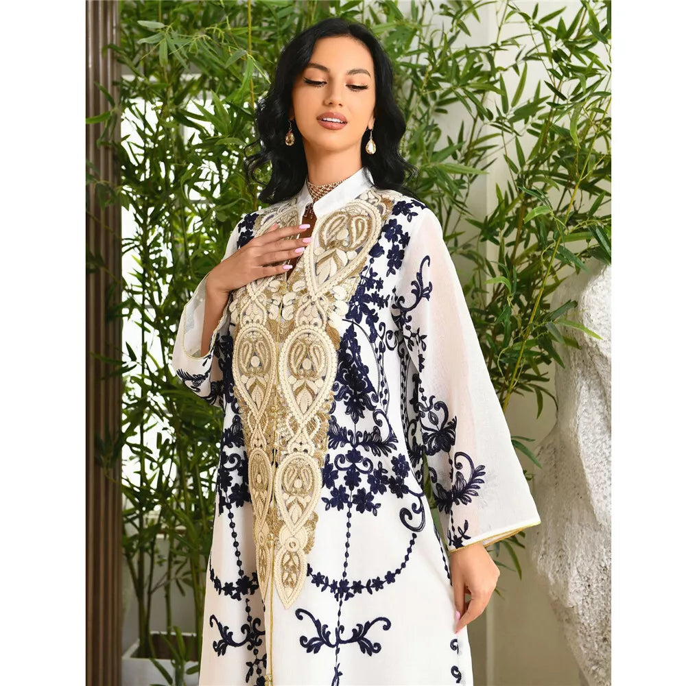 Moroccan Caftan Muslim Woman Dress Eid 2022 Luruxy Embroidered Turkey Arabic Oman Dubai Jalabiat Islamic Abayas Dresses Evening