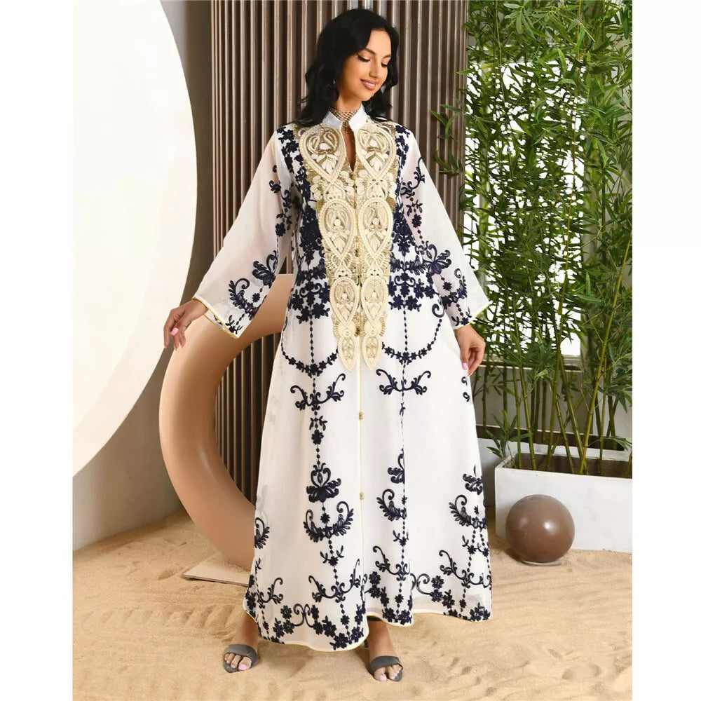 Moroccan Caftan Muslim Woman Dress Eid 2022 Luruxy Embroidered Turkey Arabic Oman Dubai Jalabiat Islamic Abayas Dresses Evening