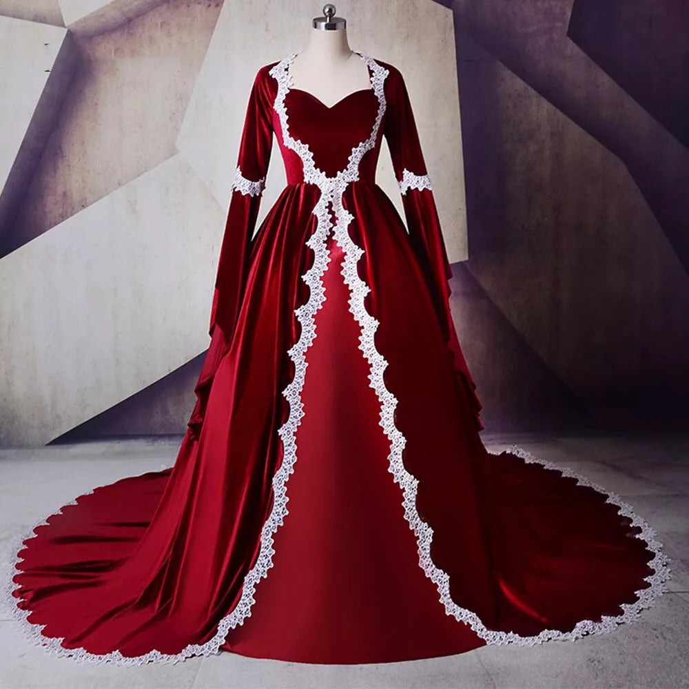 Moroccan Kaftan Velvet Evening Dresses Sweetheart Appliques Long Sleeve Dubai Arabic Prom Dress Party Gown Robe De Soire