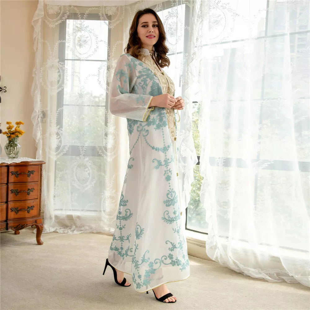 Moroccan Caftan Muslim Woman Dress Eid 2022 Luruxy Embroidered Turkey Arabic Oman Dubai Jalabiat Islamic Abayas Dresses Evening